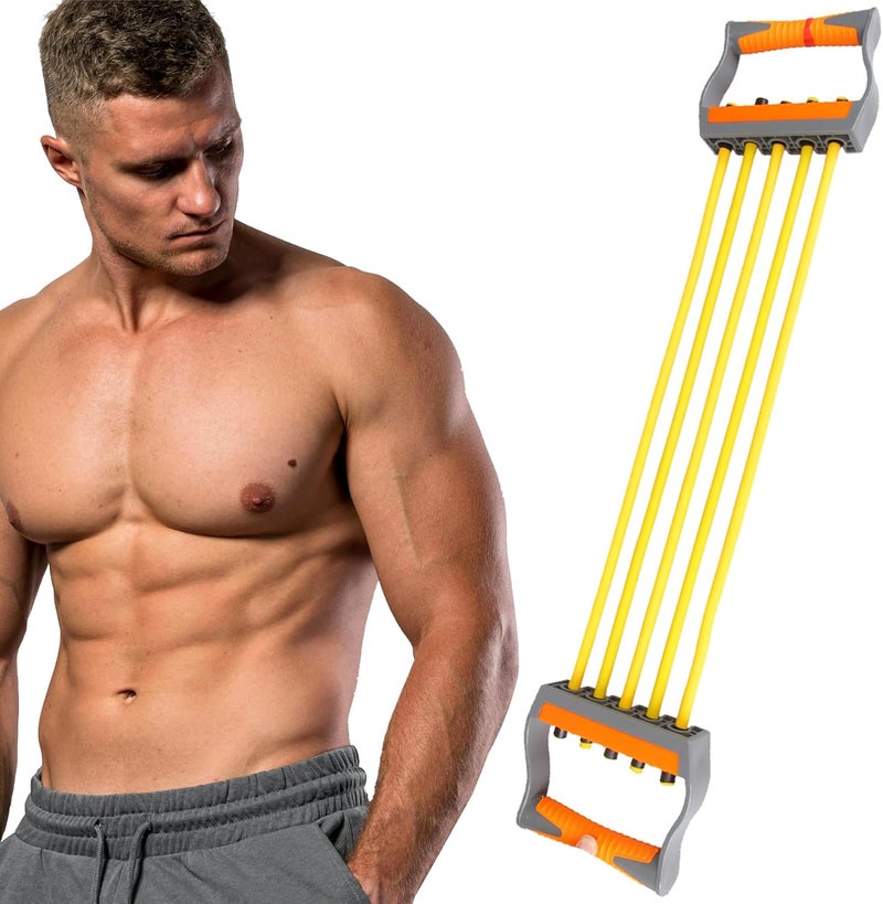 VOPOCO Chest Expander for Men Adjustable Forearm Strengthener with Removable Tubes Arm Trainer for Arm Chest Back Muscles Chest Upper Body Workout Equipment for Home Gym Fitness Muscle Training Exercise - Image 1
